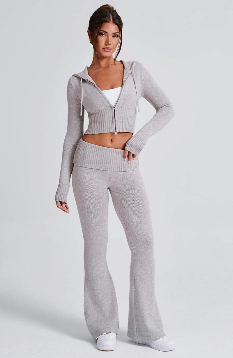 Babyboo Portia Knit Pants Light Grey Marl USA | 347-FSRKXE