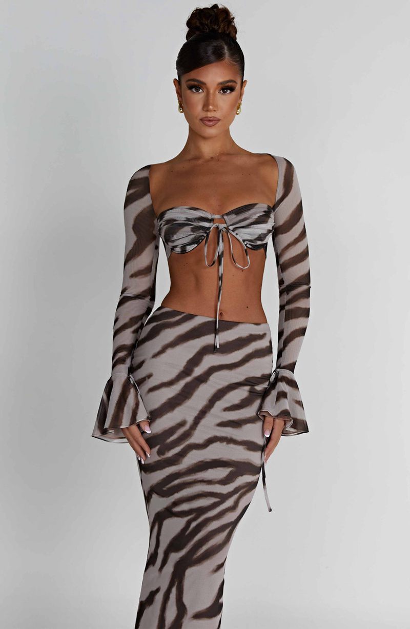 Babyboo Priscilla Top Zebra Print USA | 053-ETZIXJ