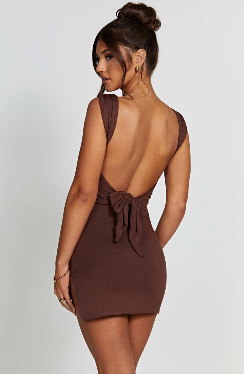 Babyboo Ria Mini Dress Chocolate USA | 350-KMBHUO