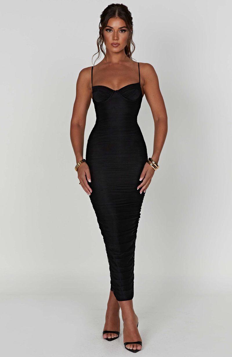 Babyboo Rochelle Maxi Dress Black USA | 175-MUKLPS