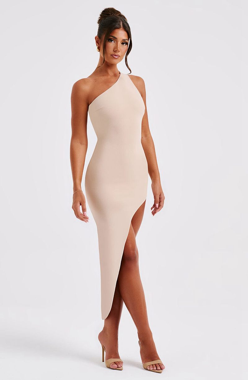 Babyboo Saffira Midi Dress Nude USA | 741-TSRFVP