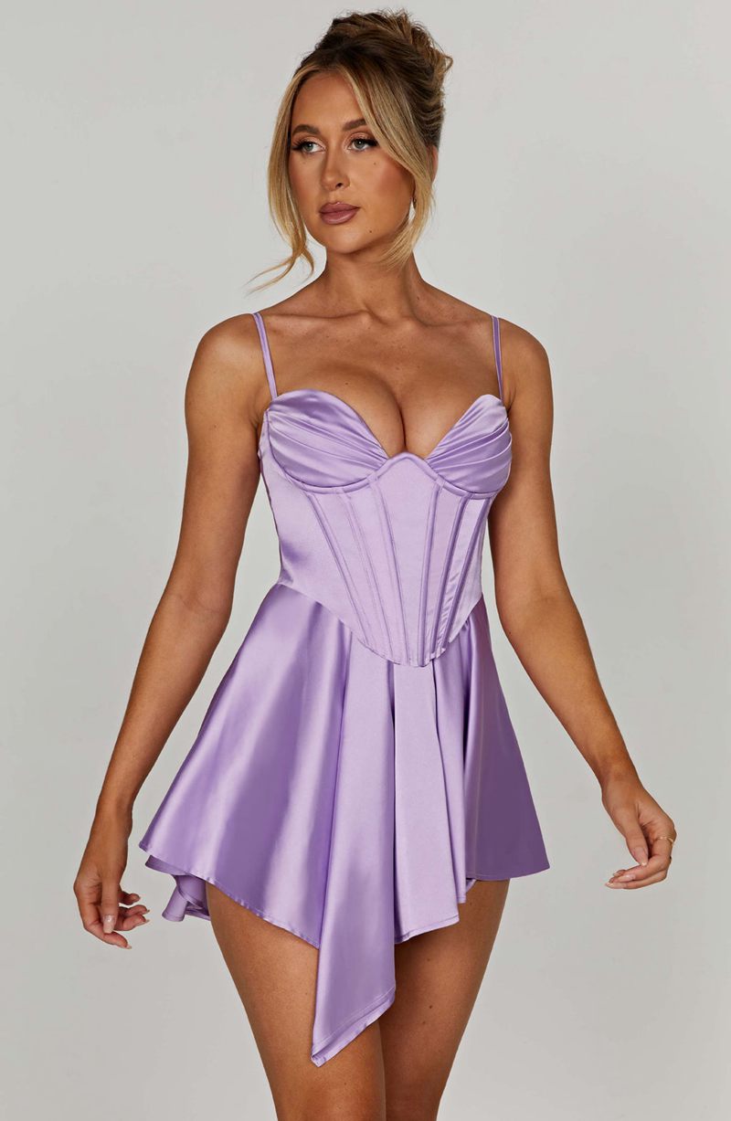 Babyboo Saffron Playsuit Purple USA | 056-WPYSKD