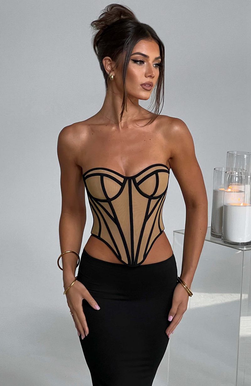 Babyboo Santanna Corset Black Nude USA | 309-RNKOGL