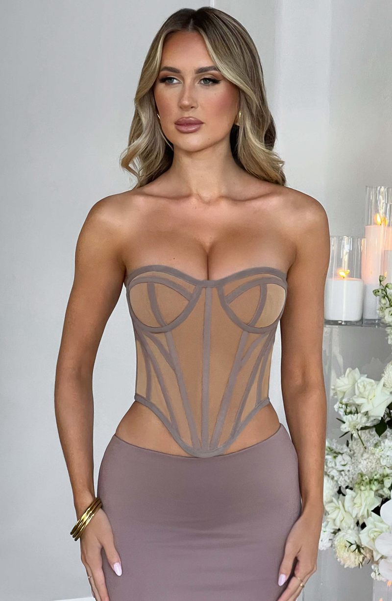 Babyboo Santanna Corset Chocolate Nude USA | 842-IXRTYQ