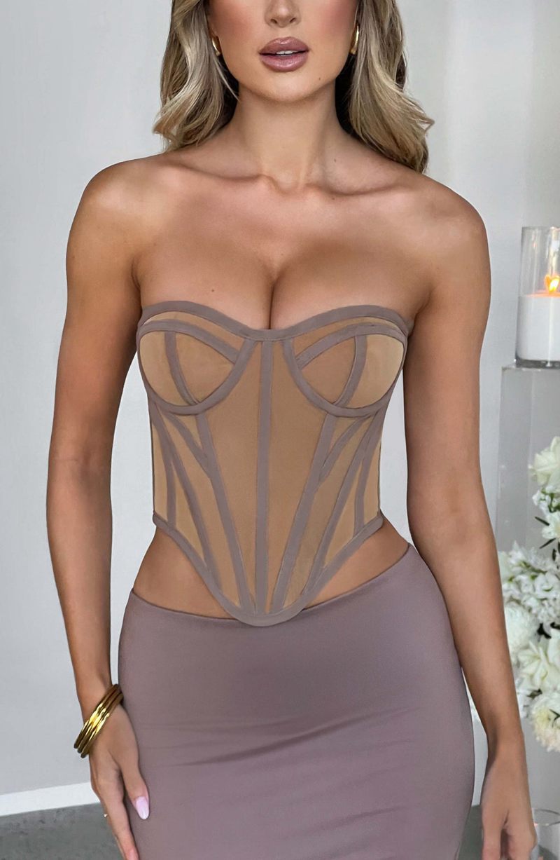 Babyboo Santanna Corset Chocolate Nude USA | 842-IXRTYQ