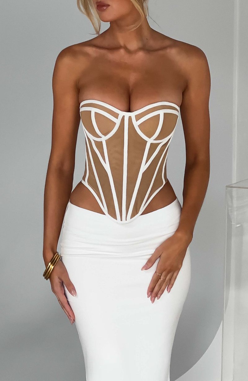 Babyboo Santanna Corset White Nude USA | 478-DGNBQT