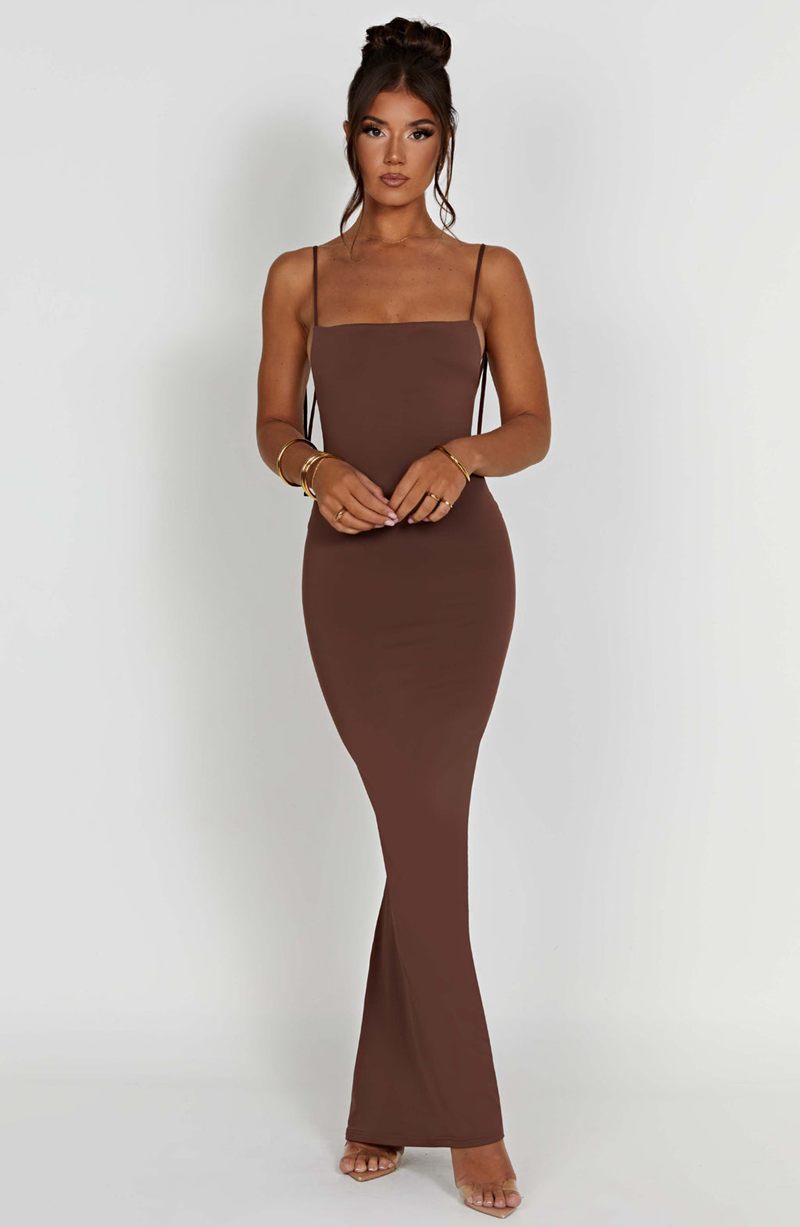 Babyboo Sanya Maxi Dress Chocolate USA | 389-TWRQUA