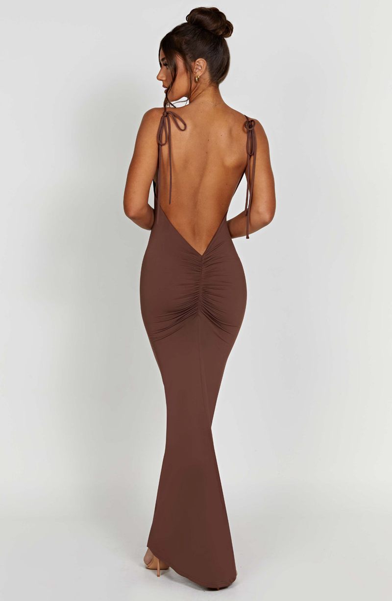 Babyboo Sanya Maxi Dress Chocolate USA | 389-TWRQUA