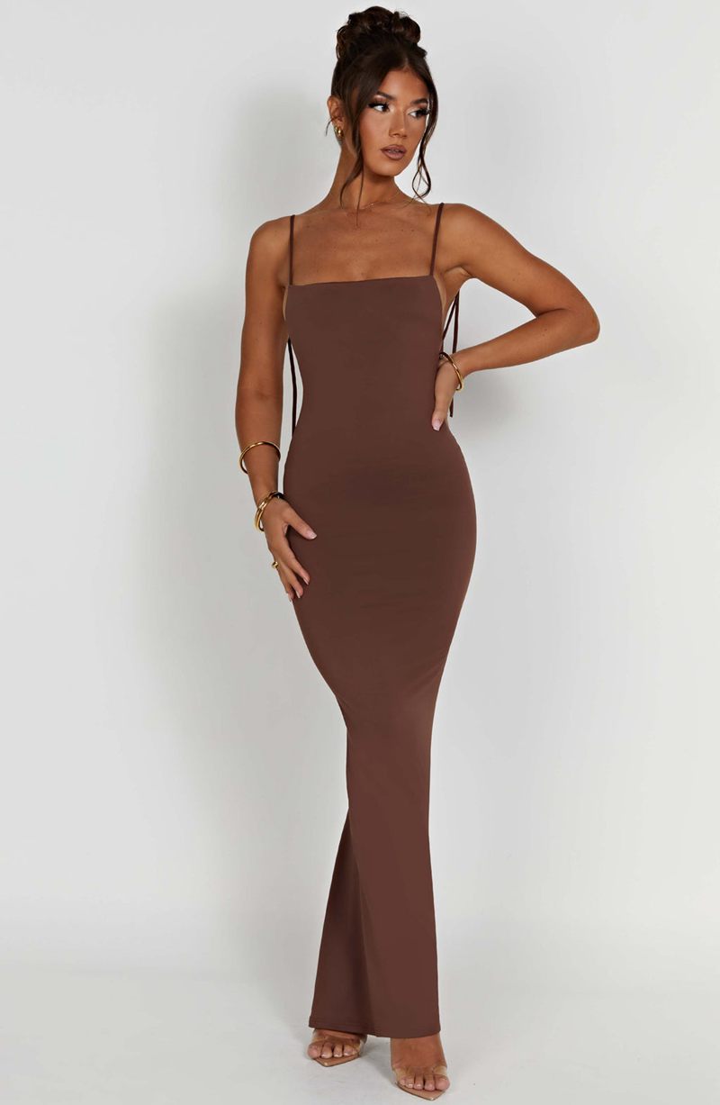 Babyboo Sanya Maxi Dress Chocolate USA | 389-TWRQUA