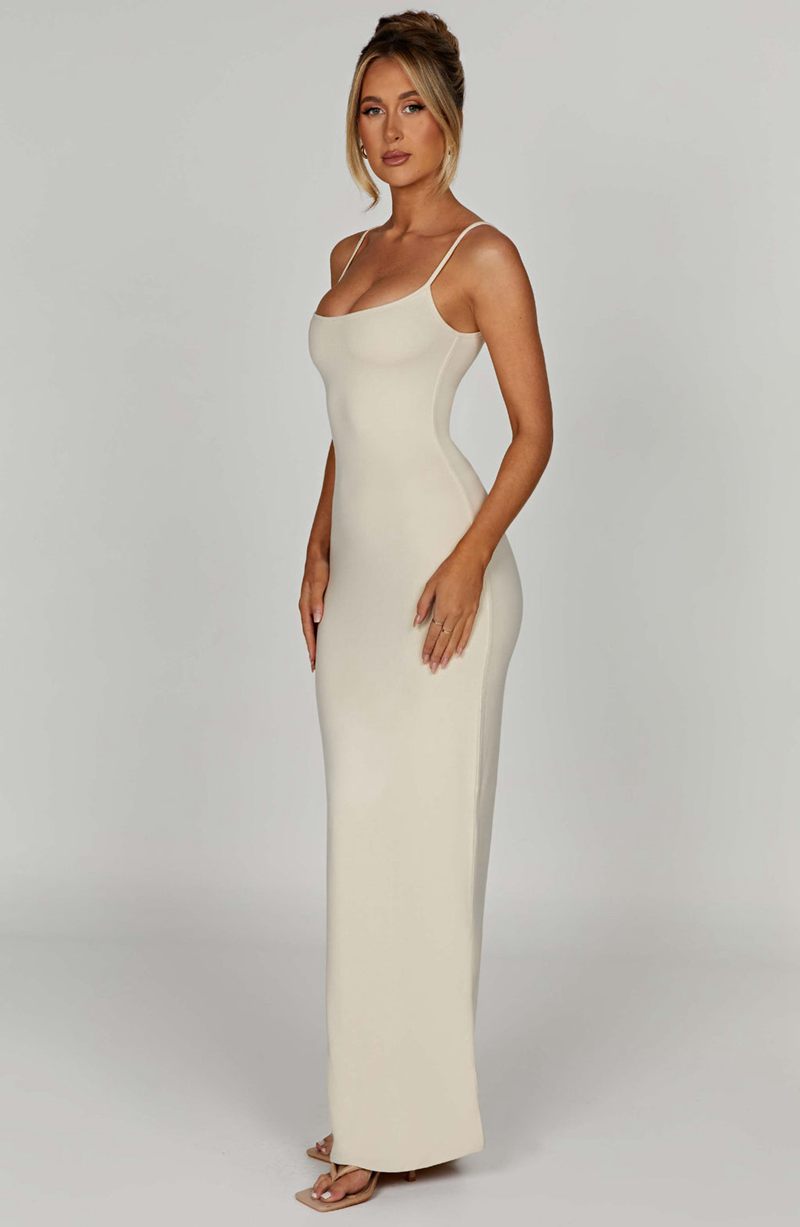 Babyboo Saskia Maxi Dress Cream USA | 378-MILDUF