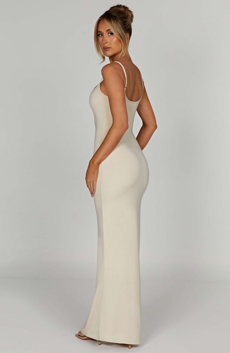 Babyboo Saskia Maxi Dress Cream USA | 378-MILDUF