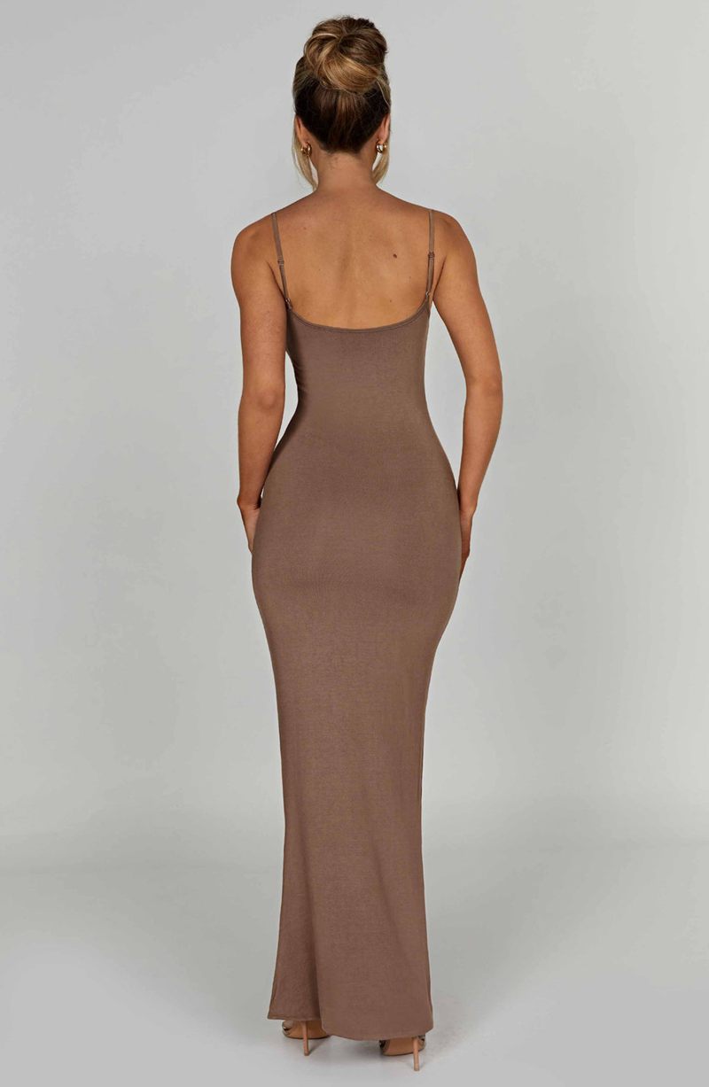 Babyboo Saskia Maxi Dress Mocha USA | 967-WPNSOB