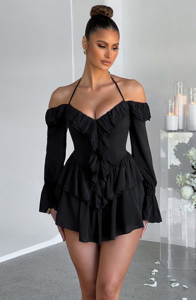 Babyboo Savanna Playsuit Black USA | 798-OGMVZX