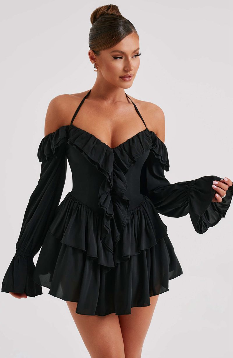 Babyboo Savanna Playsuit Black USA | 798-OGMVZX