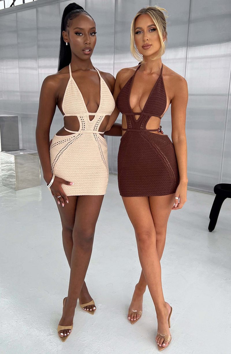 Babyboo Selena Mini Dress Chocolate USA | 057-QCFSBR