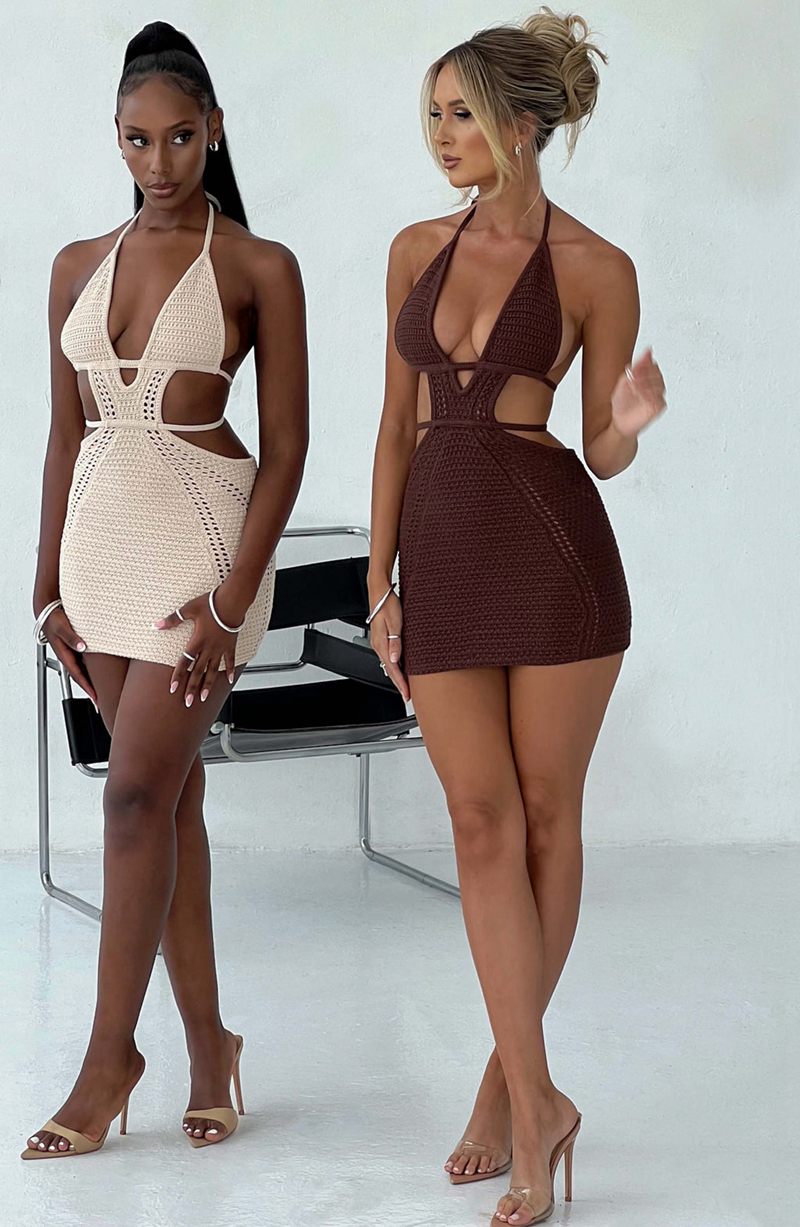 Babyboo Selena Mini Dress Chocolate USA | 057-QCFSBR