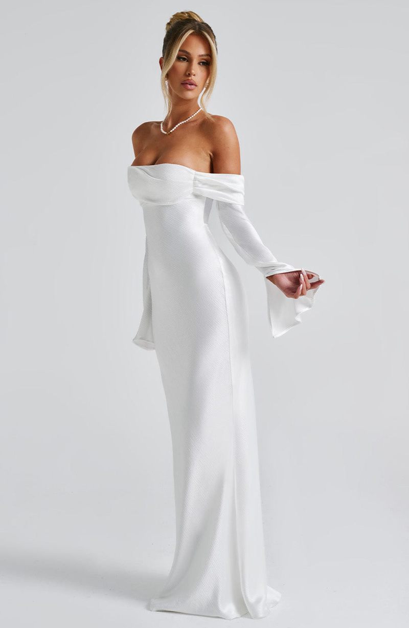 Babyboo Selene Maxi Dress White USA | 852-JKIWGO