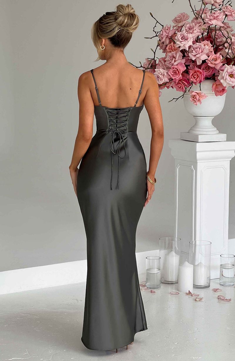 Babyboo Shae Maxi Dress Charcoal USA | 549-JPWHYI