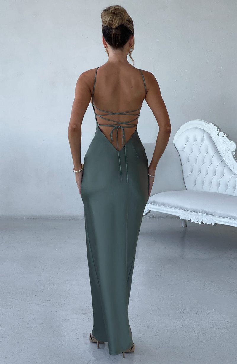 Babyboo Sinead Maxi Dress Sage USA | 142-UPKCLN