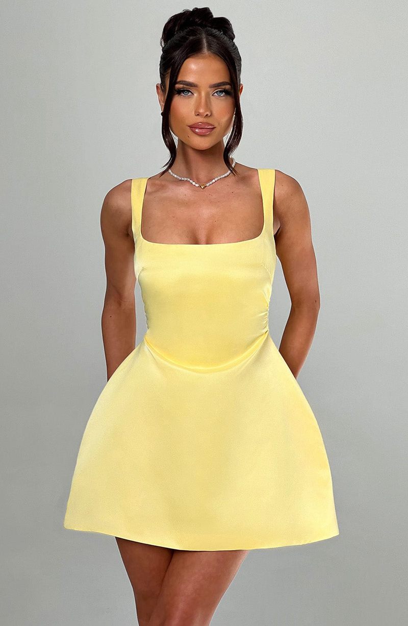 Babyboo Sofie Mini Dress Lemon USA | 269-SUFHZT