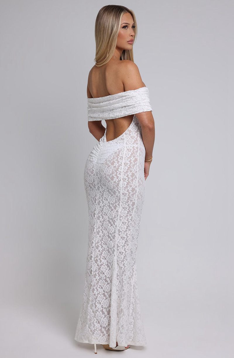 Babyboo Stephanie Maxi Dress White USA | 097-MQXANL