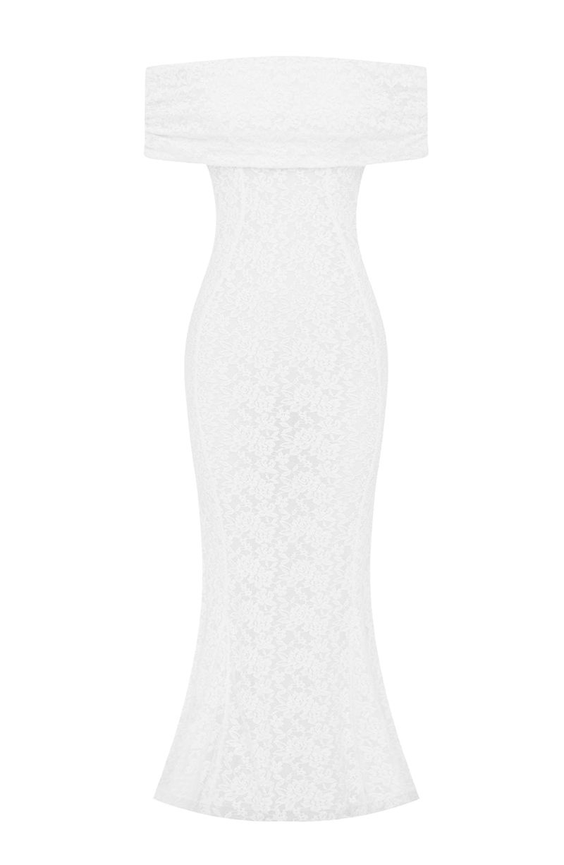 Babyboo Stephanie Maxi Dress White USA | 097-MQXANL