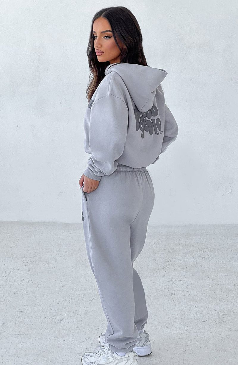 Babyboo Studio Hoodie Grey Charcoal USA | 019-IPWTOU