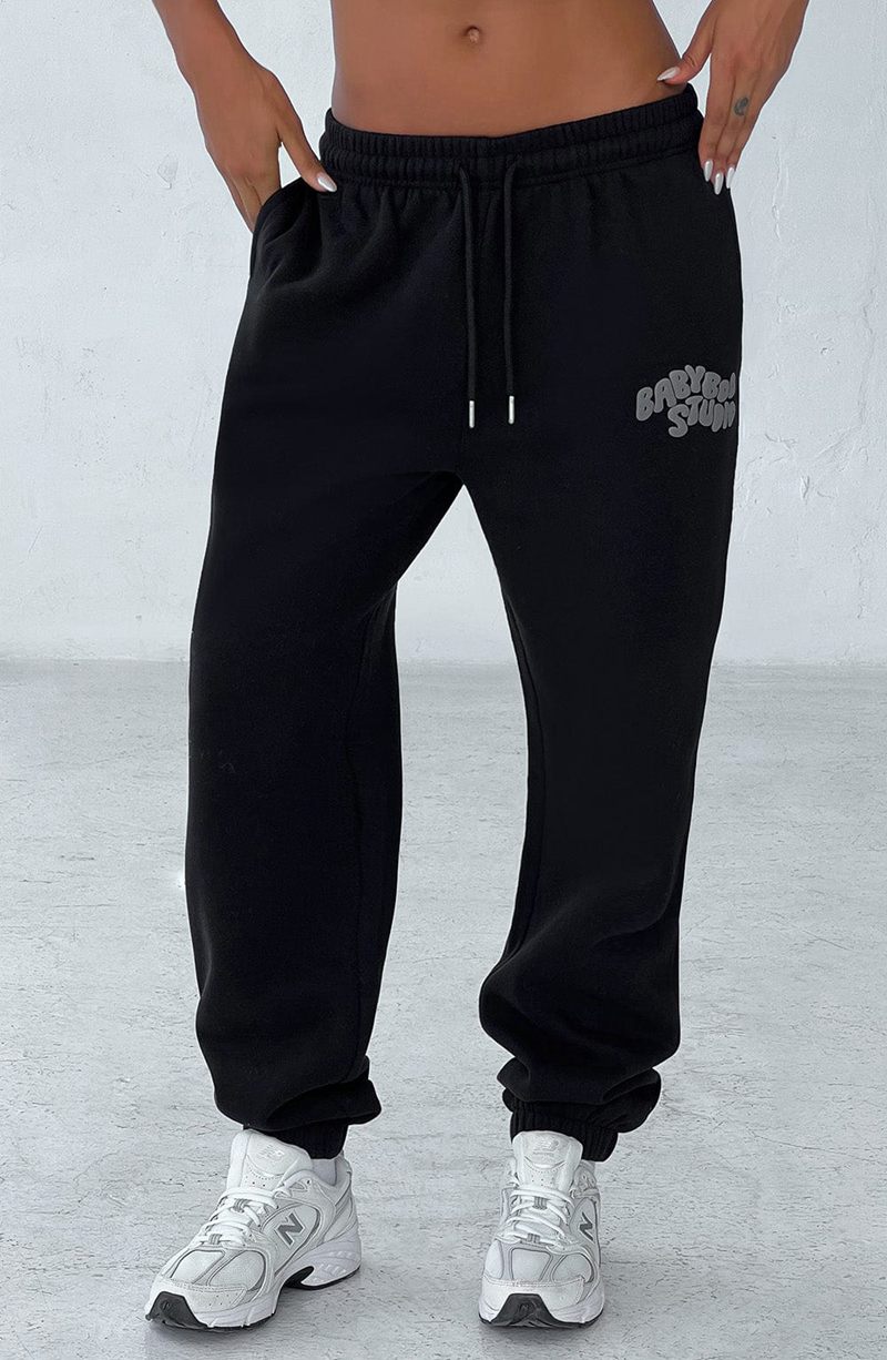 Babyboo Studio Sweatpants Black Charcoal USA | 510-ZJQGHI