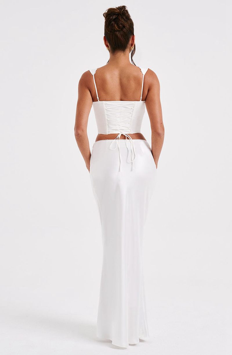 Babyboo Sydney Maxi Skirt White USA | 129-KOMJQL