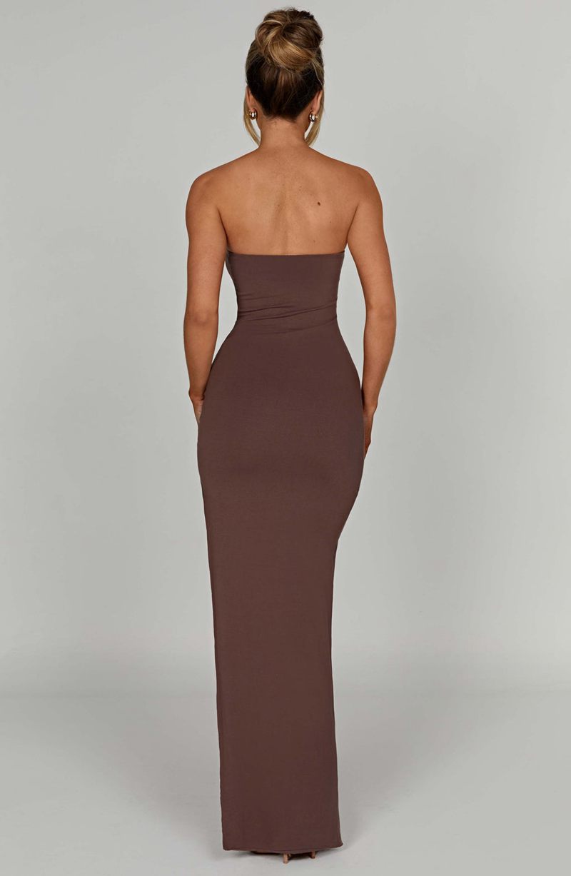 Babyboo Teyana Maxi Dress Chocolate USA | 048-RTNVSC