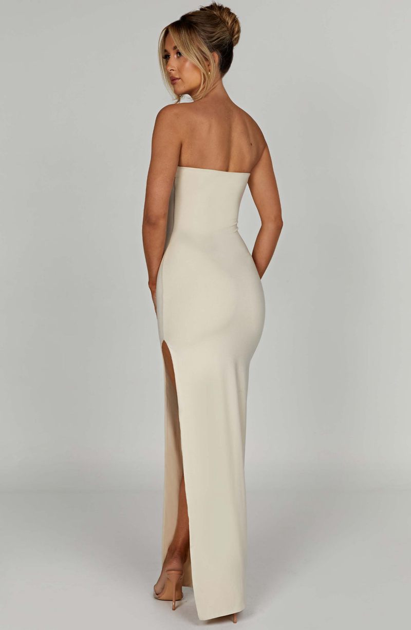 Babyboo Teyana Maxi Dress Cream USA | 628-NZSRUK