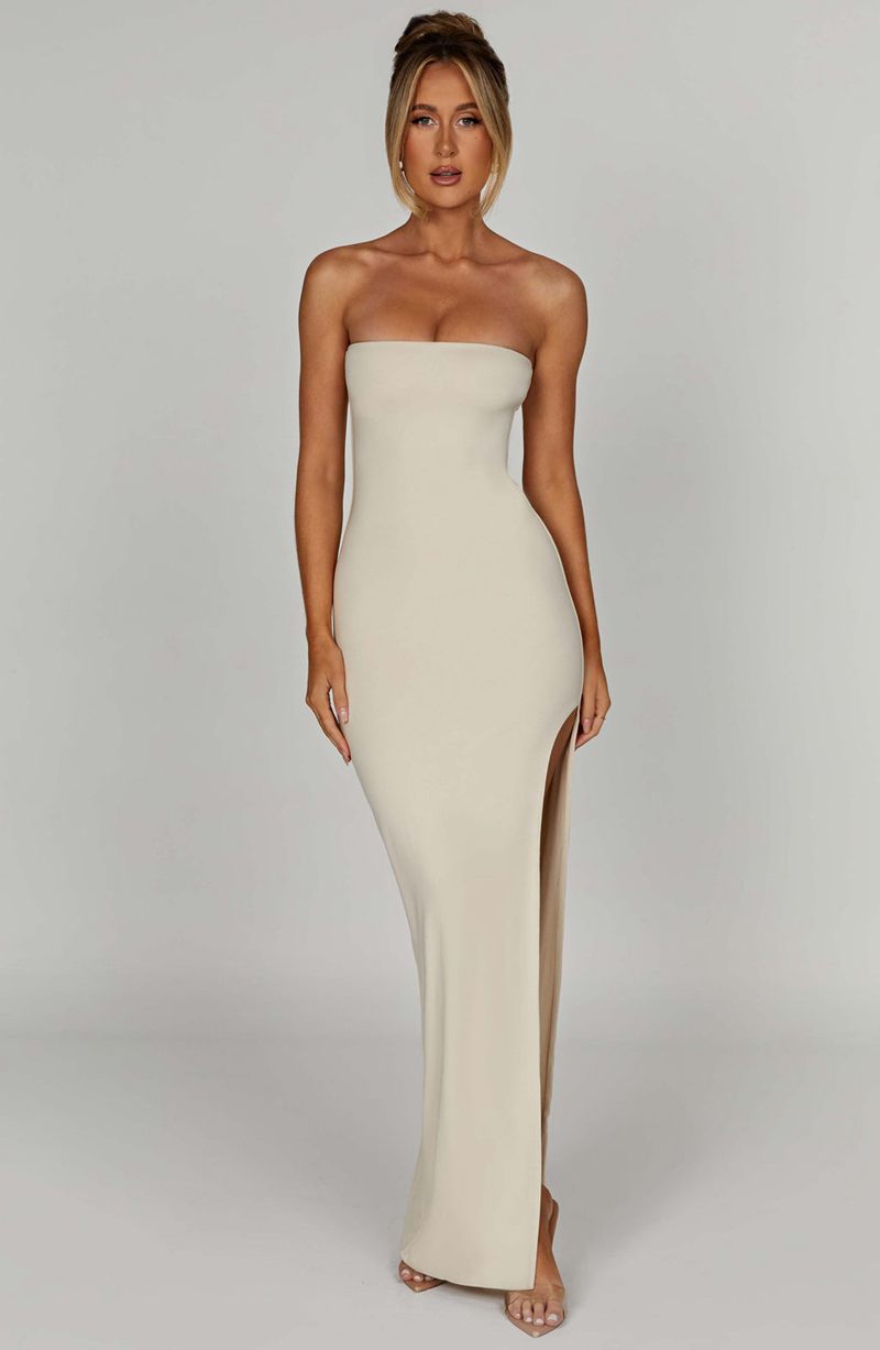 Babyboo Teyana Maxi Dress Cream USA | 628-NZSRUK