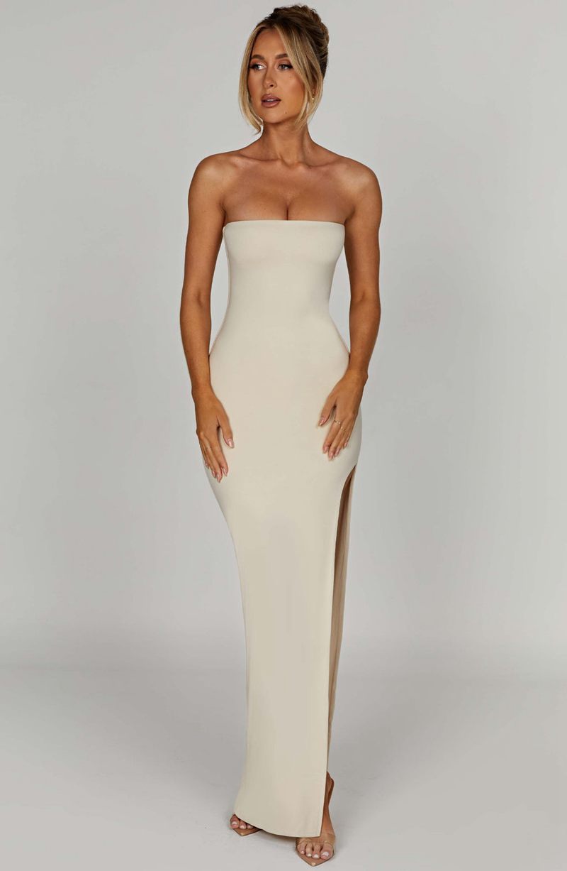 Babyboo Teyana Maxi Dress Cream USA | 628-NZSRUK