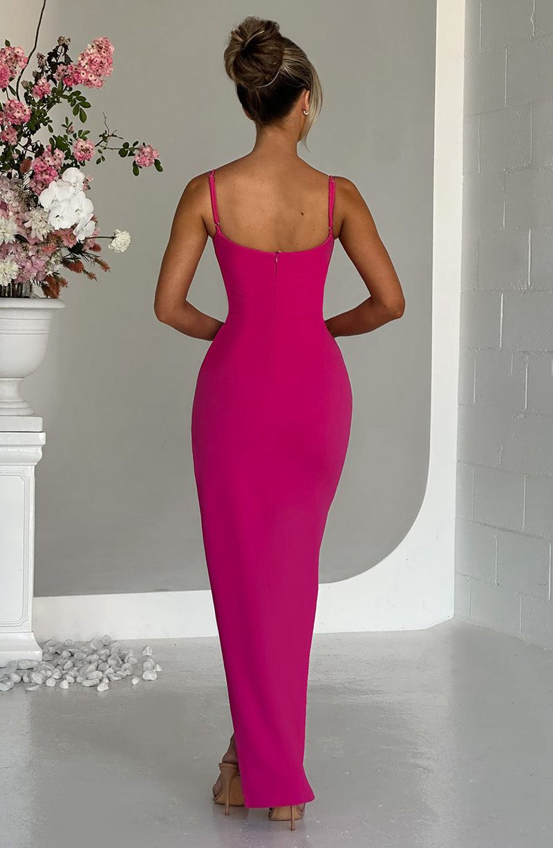 Babyboo Tiarne Maxi Dress Hot Pink USA | 809-OHBFUT