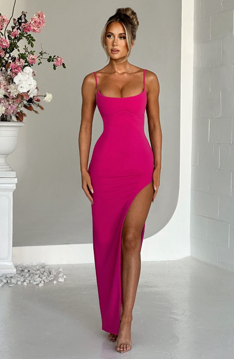 Babyboo Tiarne Maxi Dress Hot Pink USA | 809-OHBFUT