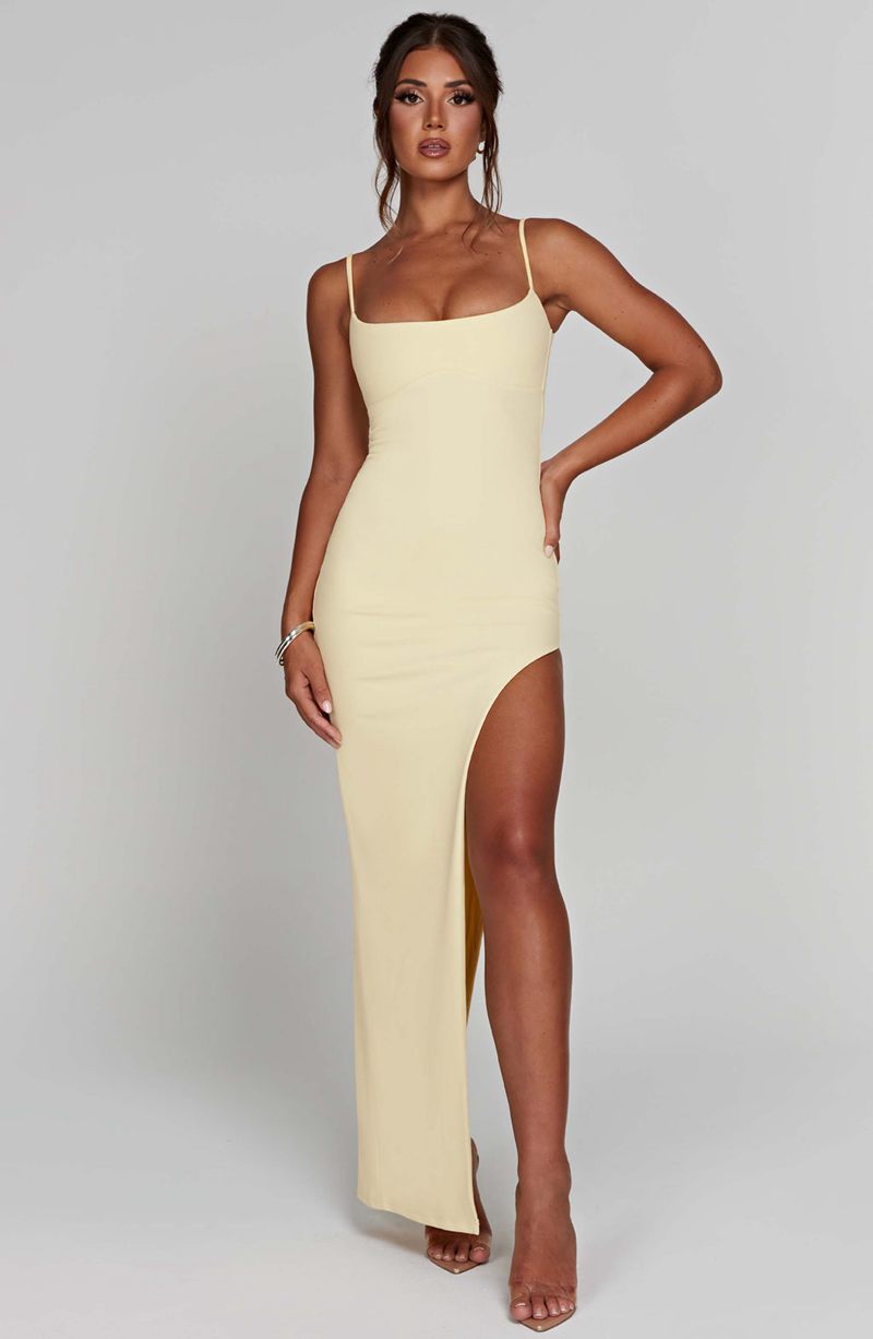 Babyboo Tiarne Maxi Dress Lemon USA | 639-ICZOHE