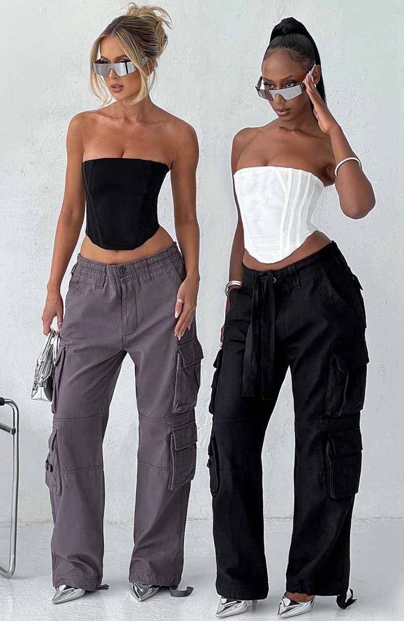 Babyboo Tinashe Cargo Pants Charcoal USA | 245-PWCLGZ