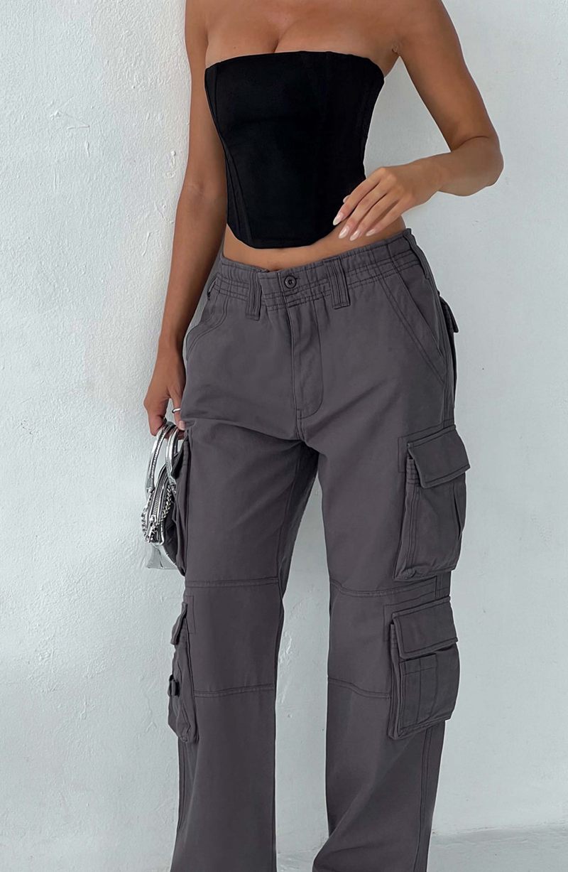 Babyboo Tinashe Cargo Pants Charcoal USA | 245-PWCLGZ