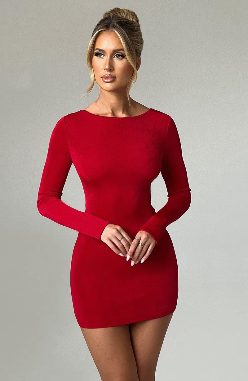 Babyboo Una Mini Dress Red USA | 958-FKDQXZ