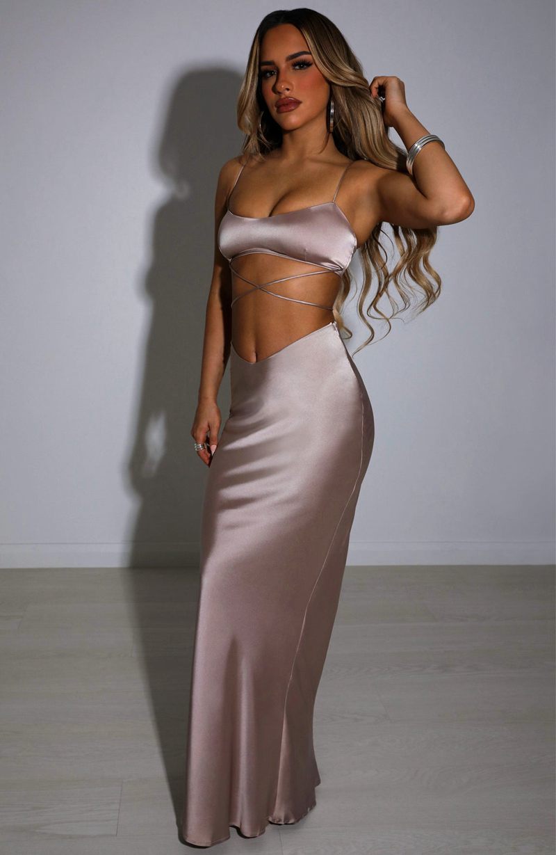 Babyboo Valeria Maxi Skirt Champagne USA | 316-QEDCIP