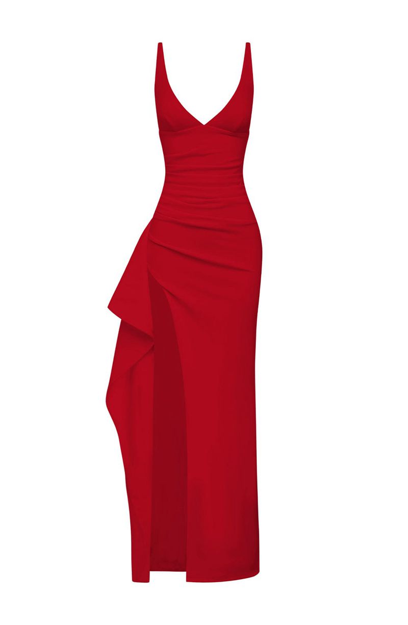 Babyboo Violetta Maxi Dress Red USA | 041-HYURXN