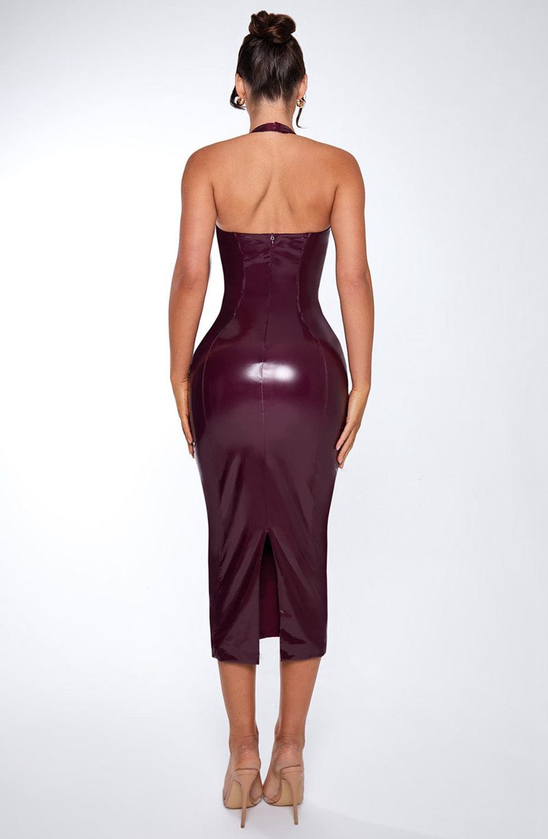 Babyboo Violette Midi Dress Cherry Lacquer USA | 830-FJXWEO