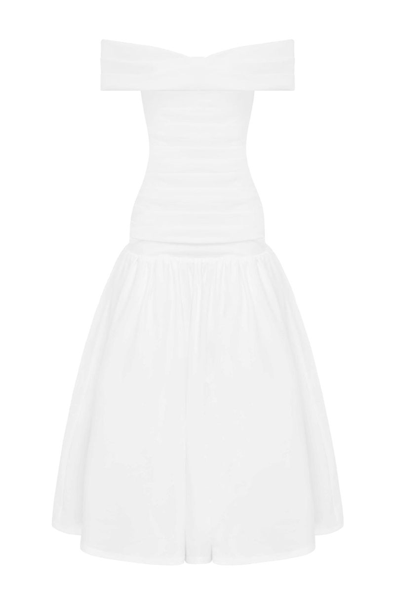 Babyboo Wilhelmina Midaxi Dress White USA | 541-WSOLKY