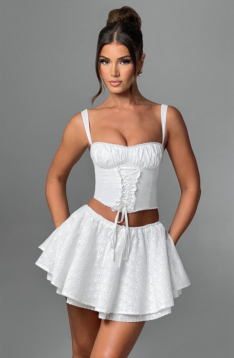 Babyboo Winnie Mini Skirt White USA | 172-BDYJPX