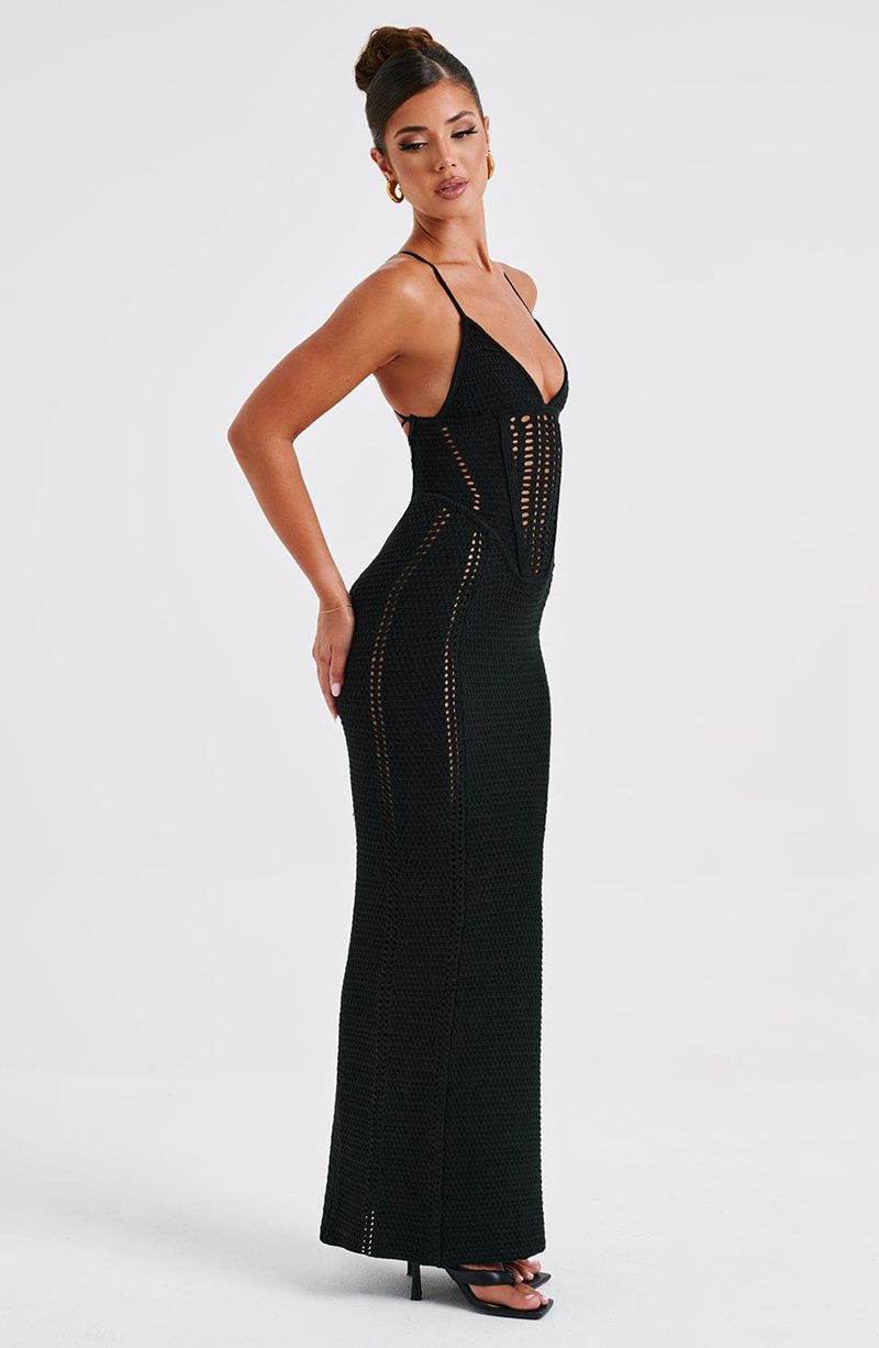 Babyboo Xanthe Maxi Dress Black USA | 186-MVQLHJ