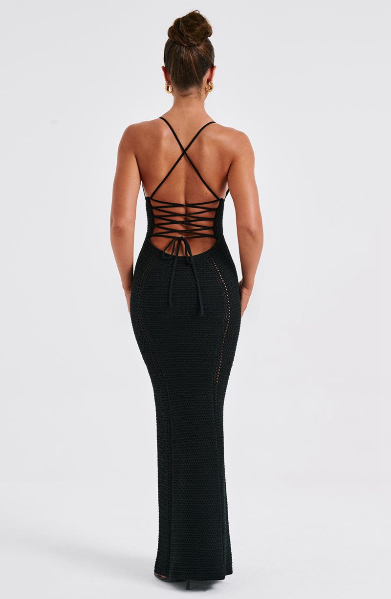 Babyboo Xanthe Maxi Dress Black USA | 186-MVQLHJ