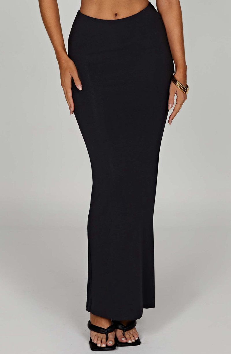 Babyboo Yazmin Maxi Skirt Black USA | 698-BGUVSO