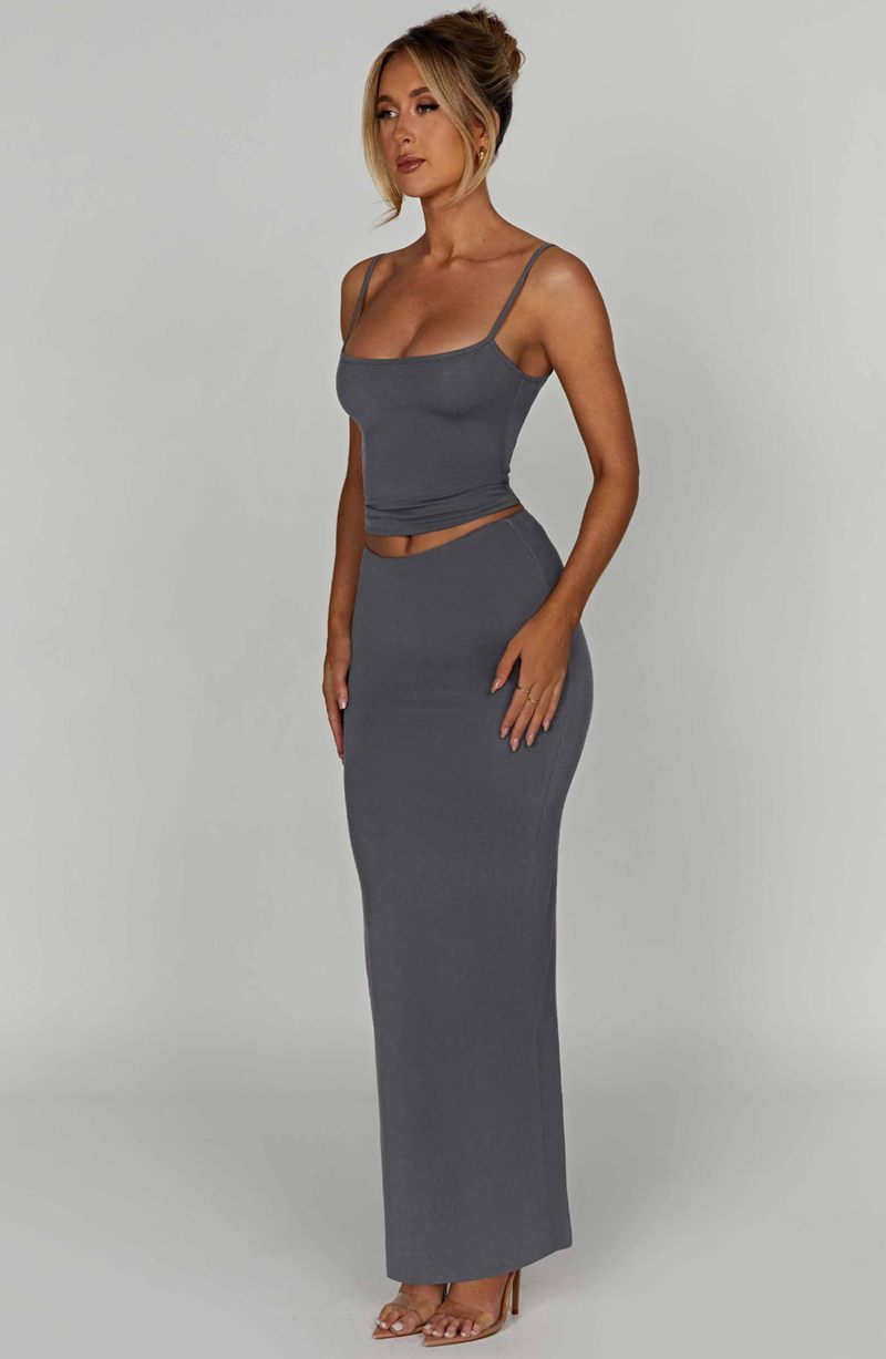 Babyboo Yazmin Maxi Skirt Charcoal USA | 307-BTPIDJ