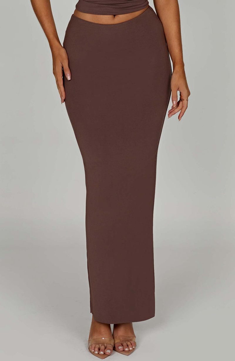 Babyboo Yazmin Maxi Skirt Chocolate USA | 615-QFOKNY