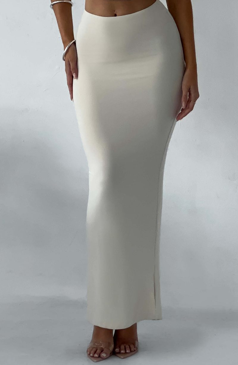 Babyboo Yazmin Maxi Skirt Cream USA | 473-KLHIMV